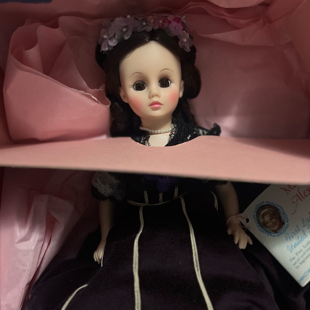 Madame Alexander Teal and Pink Doll Box